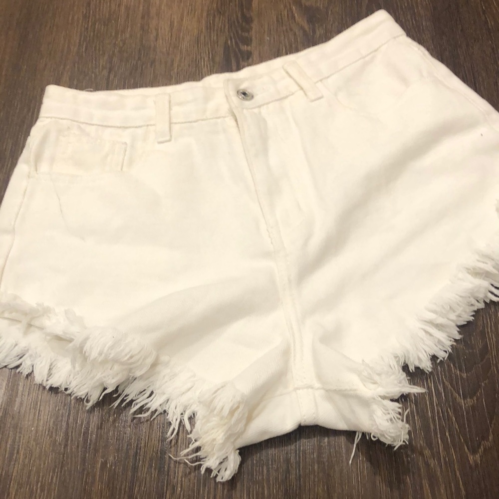 Shein white jean shorts